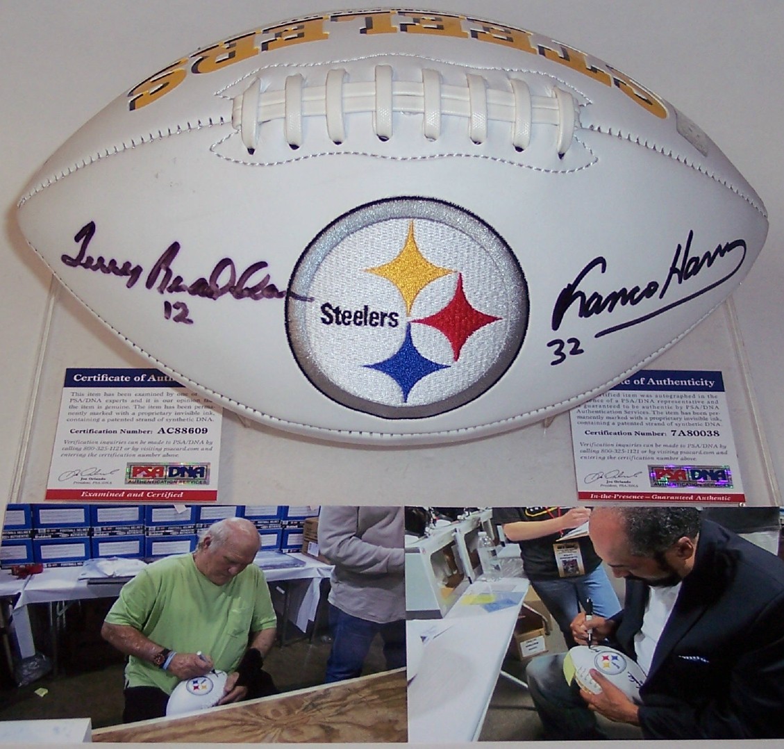 Terry Bradshaw and Franco Harris Autographed Hand Signe