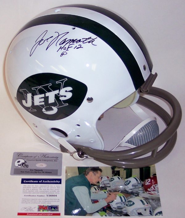 Joe Namath Autographed Hand Signed New York Jets Throwback Full Size Helmet - PSA/DNA
